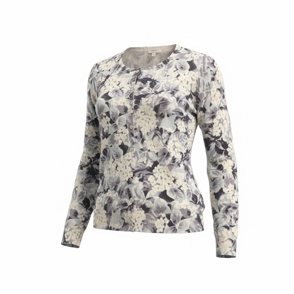 Talbots Knit Cardigan Floral Large - Picture 2 of 4